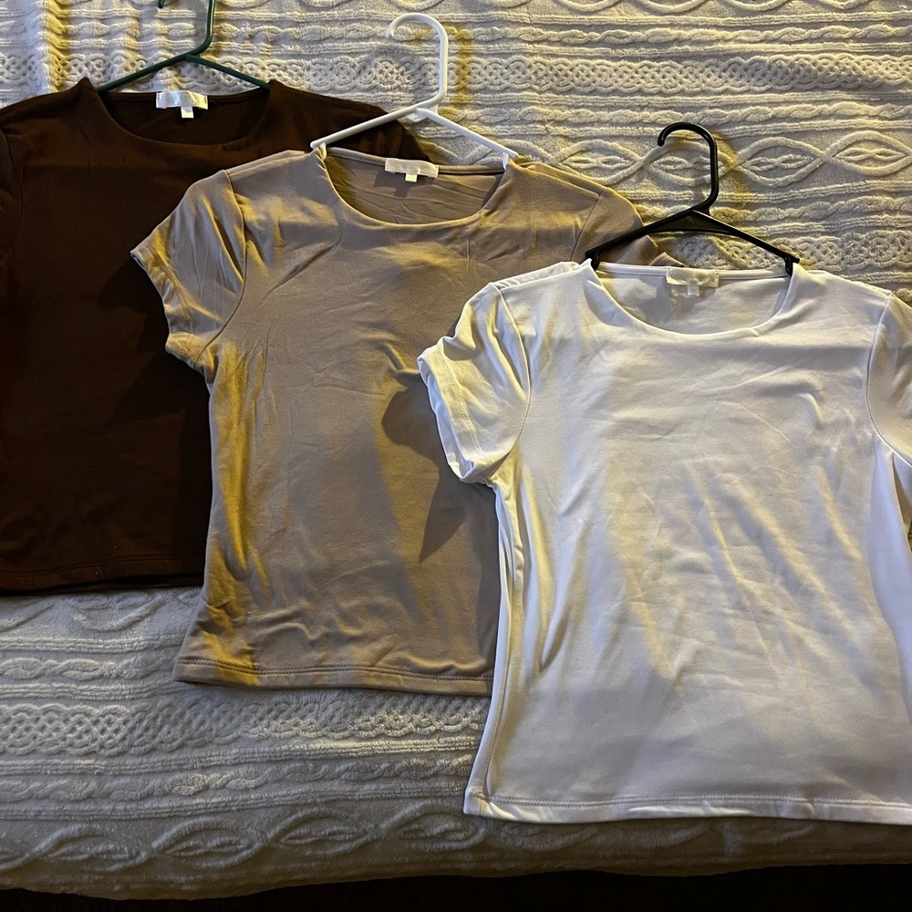 3 set multi color crop tops